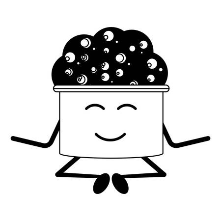Relaxed bucket with foam icon over white background vector illustrationのイラスト素材