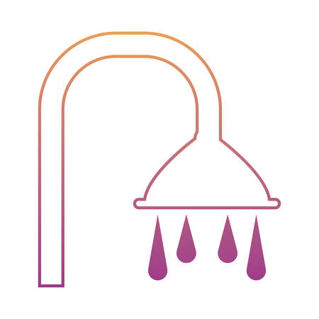 Shower faucet with water drops over white background colorful design vector illustrationのイラスト素材