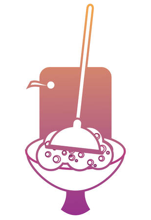 Toilet and plunger icon over white background colorful design vector illustrationのイラスト素材