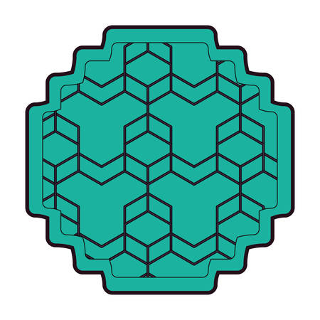 Cubes Abstract frame emblemのイラスト素材