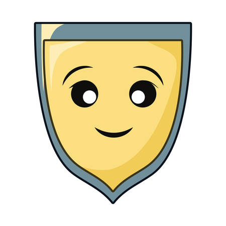 Shield security symbol smiling cartoonのイラスト素材