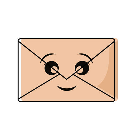 Email or mail symbol smiling cartoonのイラスト素材