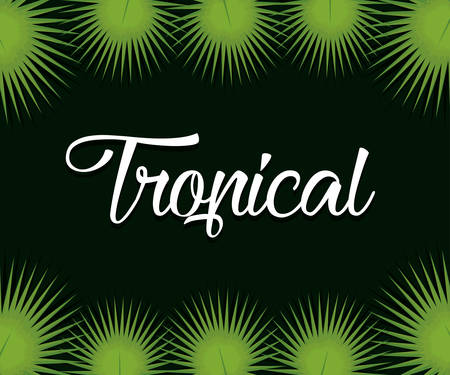 trendy summer tropical leaves bannerのイラスト素材