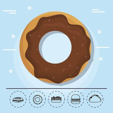 Donut for family summer picnic vector illustration graphic design.のイラスト素材