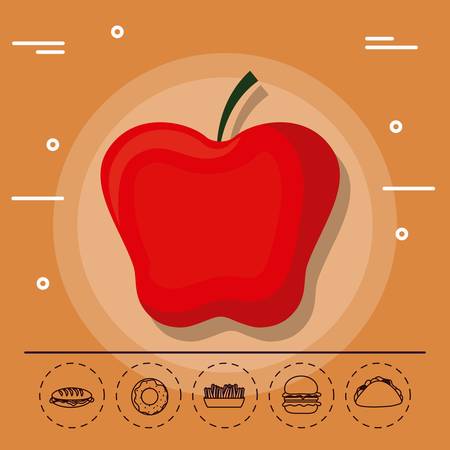 apple for family summer picnicのイラスト素材