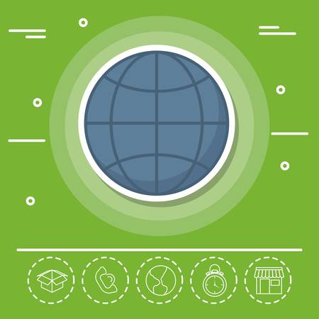 delivery logistics design with circular design.のイラスト素材