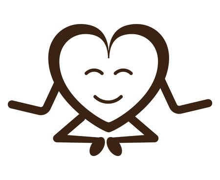 A kawaii heart icon on plain backgroundのイラスト素材