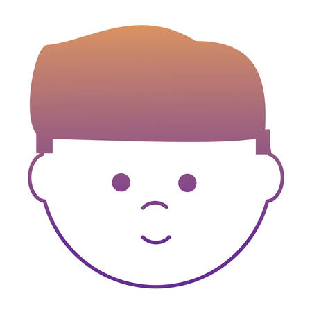 cartoon man head  icon over white background colorful design vector illustrationのイラスト素材