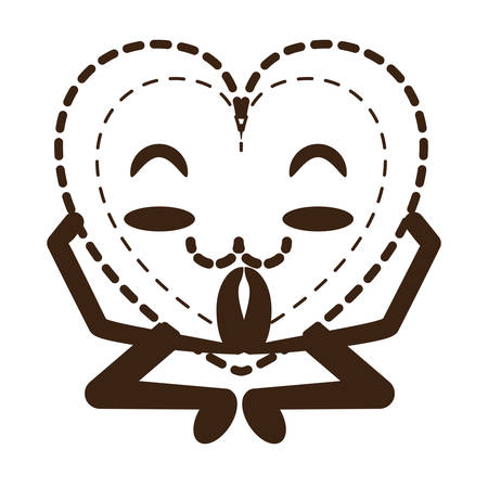 A kawaii heart icon on plain backgroundのイラスト素材