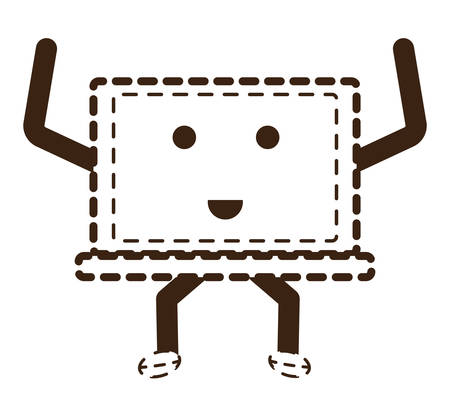 Laptop computer icon over white background vector illustration.のイラスト素材