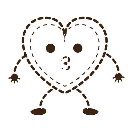A kawaii heart icon on plain backgroundのイラスト素材