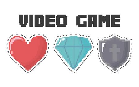 videogame related icons over white background colorful design vector illustrationのイラスト素材