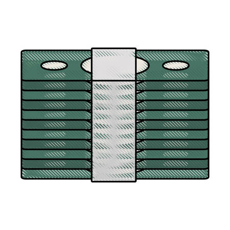 colored bill doodle over white background vector illustrationのイラスト素材