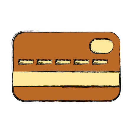 flat line colored credit card  over white background  vector illustrationのイラスト素材