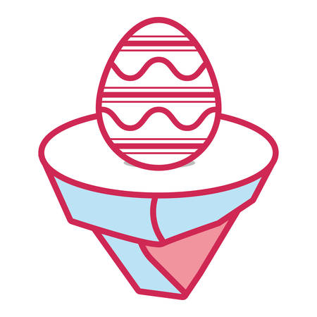 easter egg in the grass over white background colorful design vector illustrationのイラスト素材