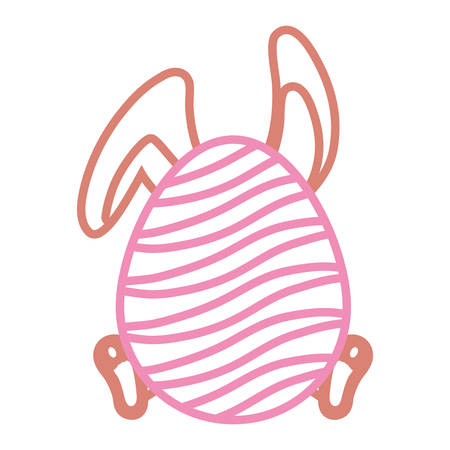 easter egg with bunny ears over white background colorful design vector illustrationのイラスト素材