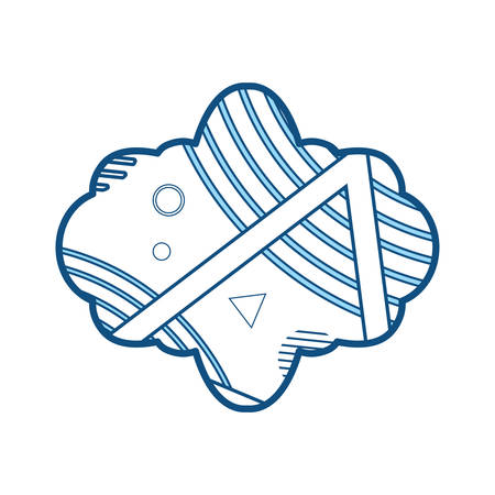 Frame with Memphis style design illustration on white background.のイラスト素材