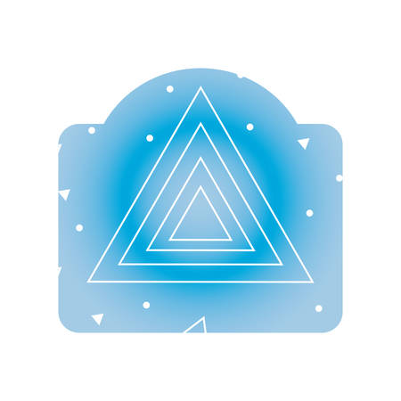 Decorative frame with memphis style with triangular shapes over white background colorful design  vector illustrationのイラスト素材