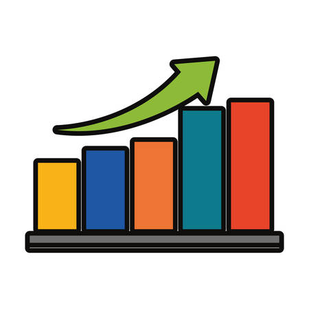 Bar graph icon image illustration on white background.のイラスト素材