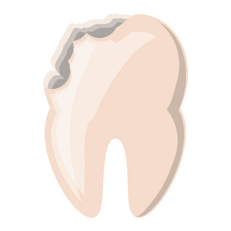 broken tooth icon over white background vector illustrationのイラスト素材