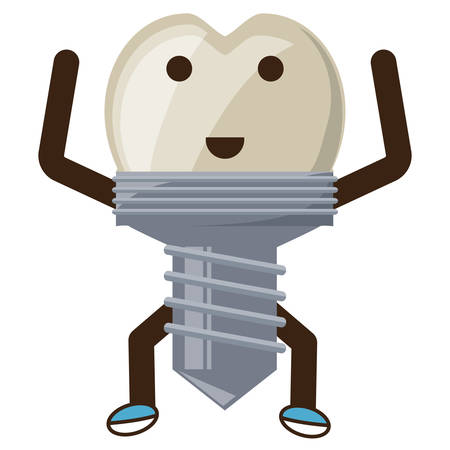 excited tooth icon over white background colorful design vector illustrationのイラスト素材