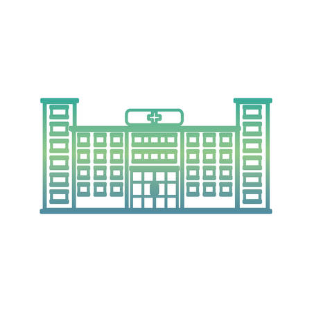 Hospital building icon over white background vector illustrationのイラスト素材