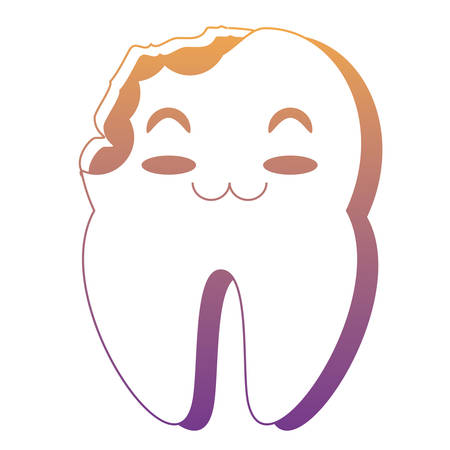 tooth smiling icon over white background colorful design vector illustrationのイラスト素材