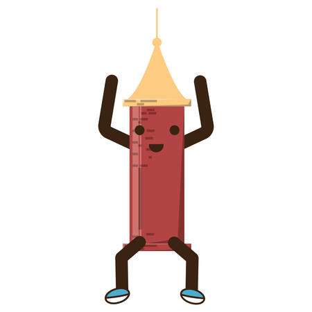 Kawaii excited injection icon over white background colorful design vector illustrationのイラスト素材