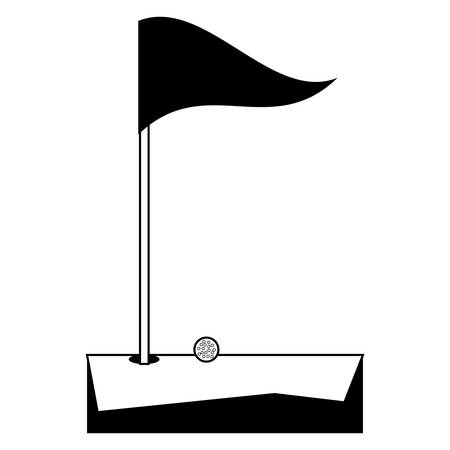 Golf hole and flag iconのイラスト素材