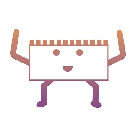 Excited castle wall icon over white background colorful design vector illustrationのイラスト素材