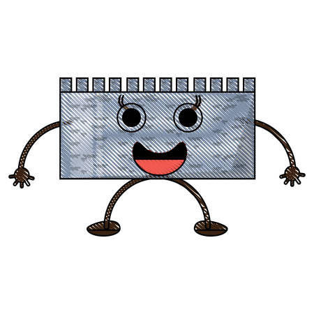 Kawaii castle wall iconのイラスト素材