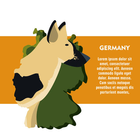germany infographic design with german sheperd dog icon over white background colorful design vector illustrationのイラスト素材