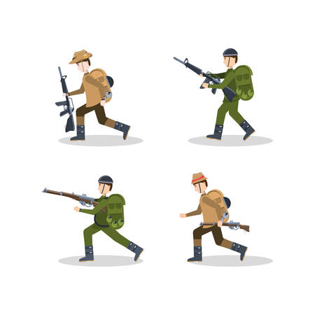Anzac day design - 4 different charactersのイラスト素材