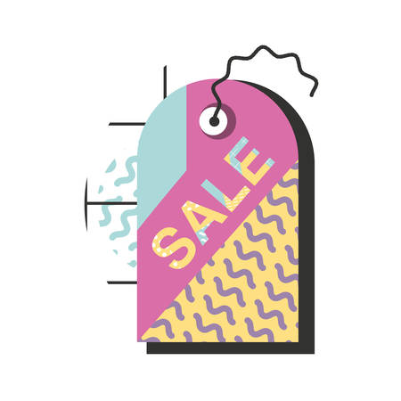 Super sale modern banner in memphis style vector illustration graphic designのイラスト素材