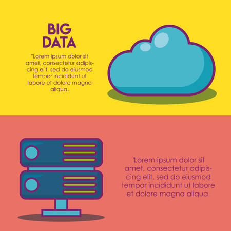 big data infographic presentation with icon over colorful background vector illustrationのイラスト素材