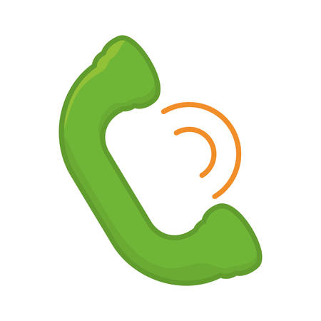 Green signal telephone over white background vector illustration.のイラスト素材