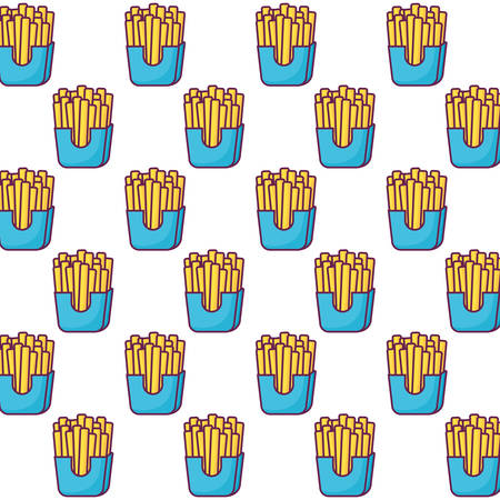 French fries background, colorful design vector illustrationのイラスト素材