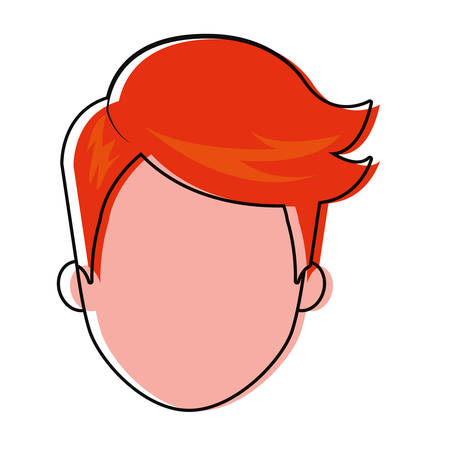 ginger man head over white background vector illustrationのイラスト素材