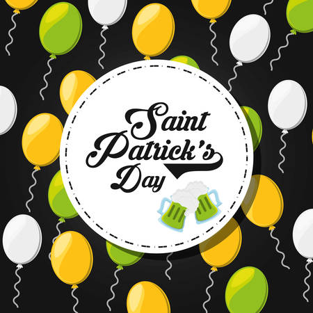 Saint patricks day design with decorative balloons. colorful design. vector illustrationのイラスト素材