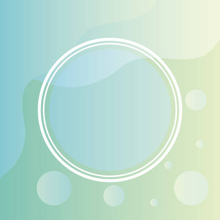 circular frame over background of colorful fluid shapes . vector illustrationのイラスト素材