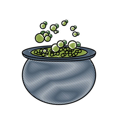 cauldron with green potion iconのイラスト素材
