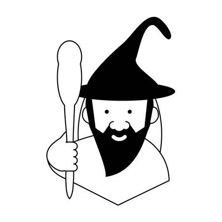cartoon wizard icon illustration.のイラスト素材
