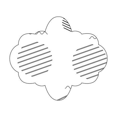 Uncolored shape with circle and lines geometric pattern over white background vector illustrationのイラスト素材