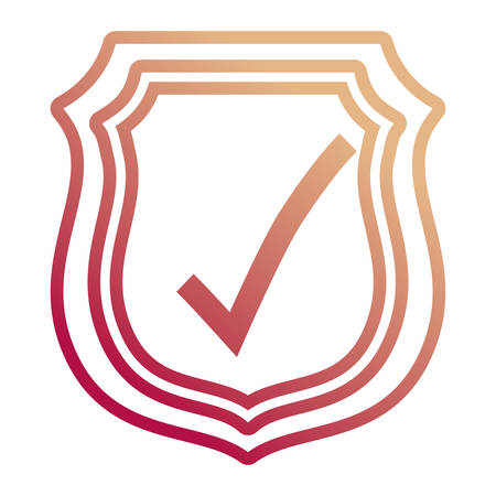 Security padlock with check mark over white background, colorful line design. vector illustrationのイラスト素材