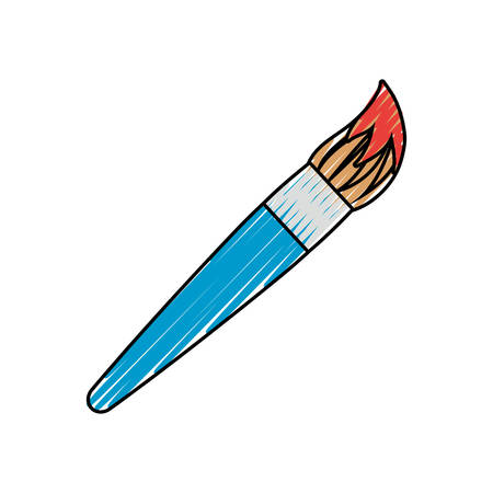 paint brush icon over white background, colorful design. vector illustrationのイラスト素材