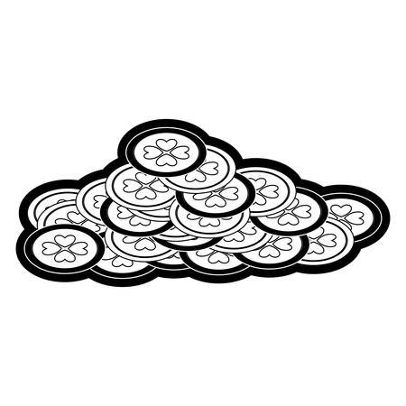 Money coins over white background vector illustrationのイラスト素材
