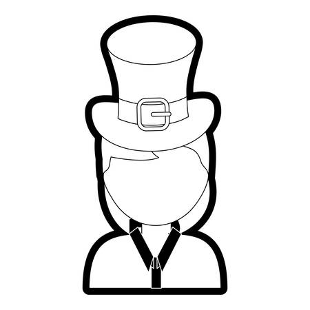 Cartoon woman with irish top hat over white background design vector illustrationのイラスト素材