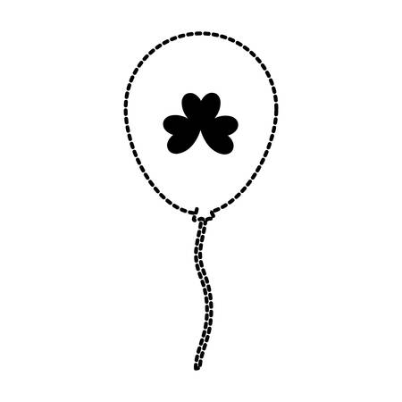 Balloon with clover icon over white background vector illustrationのイラスト素材