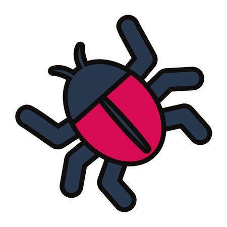 bug icon over white background colorful design. vector illustrationのイラスト素材