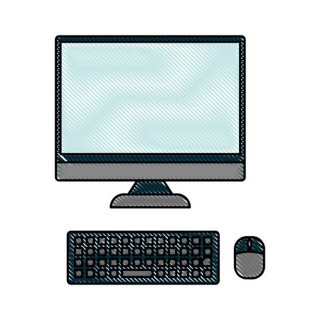 Computer desktop icon over white background illustrationのイラスト素材